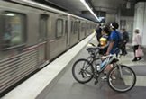 cyclist in metro
